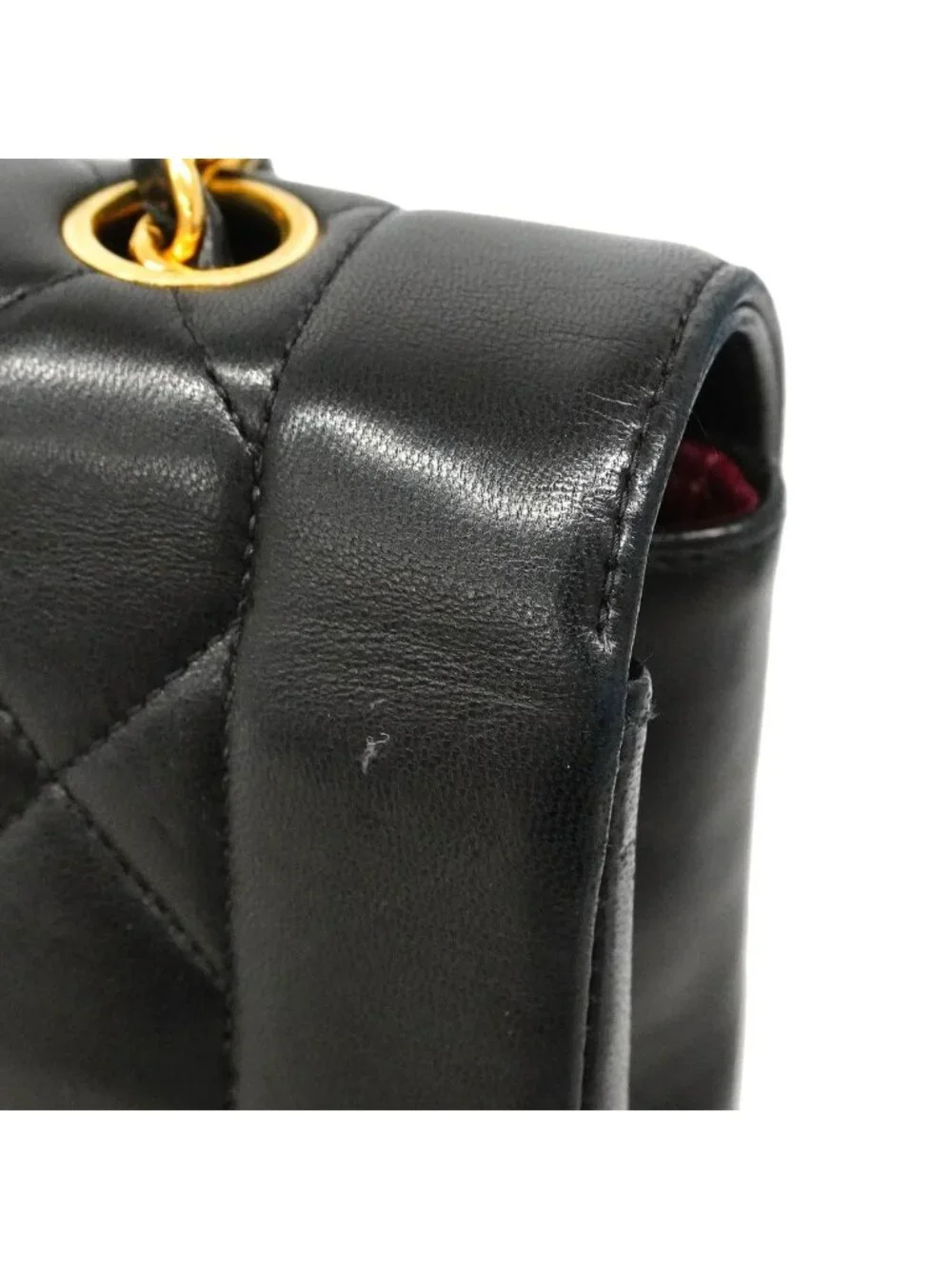 Chanel Shoulder Bag Diana Lambskin Black Gold